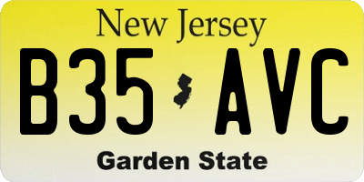 NJ license plate B35AVC