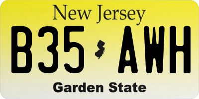 NJ license plate B35AWH