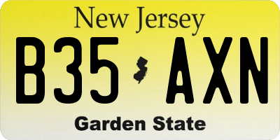 NJ license plate B35AXN