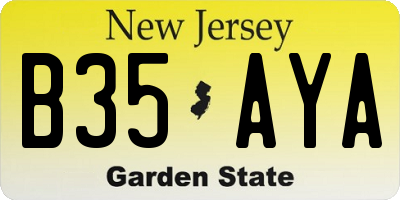 NJ license plate B35AYA