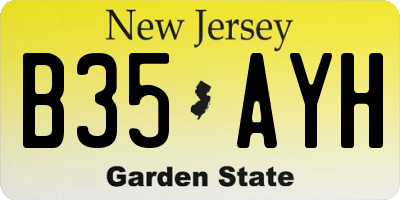 NJ license plate B35AYH