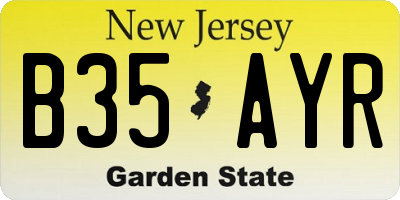 NJ license plate B35AYR