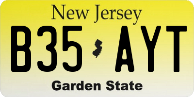 NJ license plate B35AYT