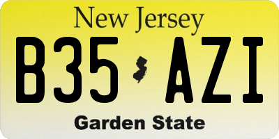 NJ license plate B35AZI