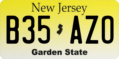 NJ license plate B35AZO