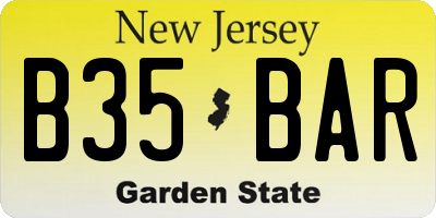 NJ license plate B35BAR