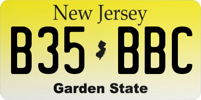 NJ license plate B35BBC