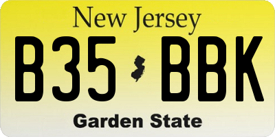 NJ license plate B35BBK