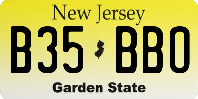 NJ license plate B35BBO