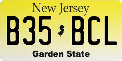 NJ license plate B35BCL