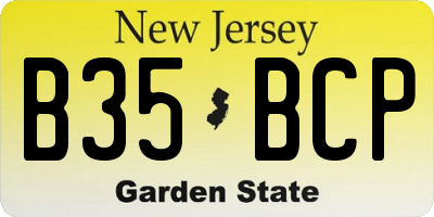 NJ license plate B35BCP