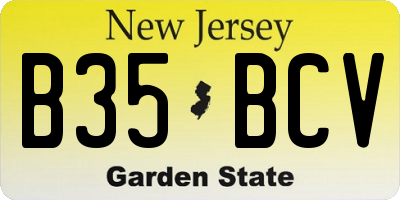 NJ license plate B35BCV