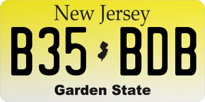 NJ license plate B35BDB