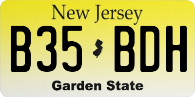 NJ license plate B35BDH