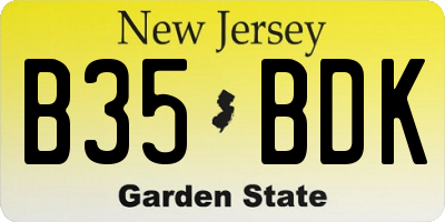 NJ license plate B35BDK