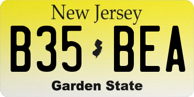 NJ license plate B35BEA