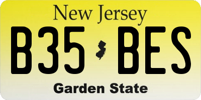 NJ license plate B35BES