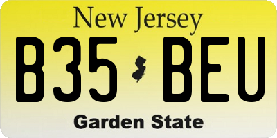 NJ license plate B35BEU