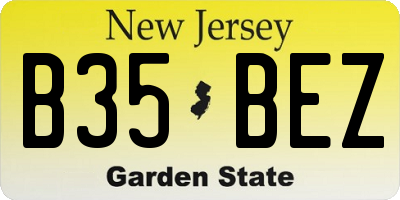 NJ license plate B35BEZ