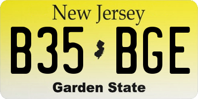 NJ license plate B35BGE