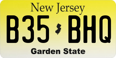 NJ license plate B35BHQ