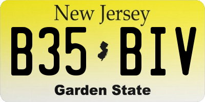 NJ license plate B35BIV