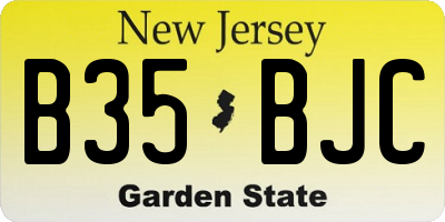 NJ license plate B35BJC