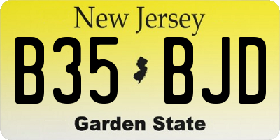NJ license plate B35BJD