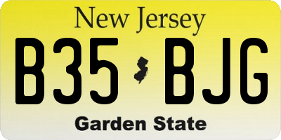 NJ license plate B35BJG