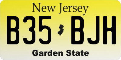NJ license plate B35BJH