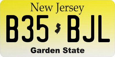 NJ license plate B35BJL