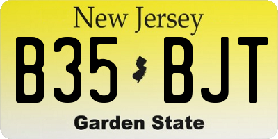 NJ license plate B35BJT