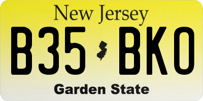 NJ license plate B35BKO