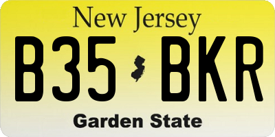NJ license plate B35BKR