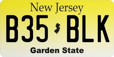 NJ license plate B35BLK