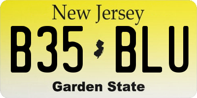 NJ license plate B35BLU