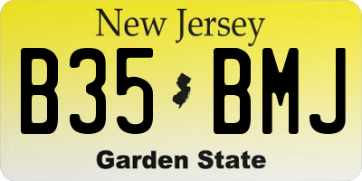 NJ license plate B35BMJ