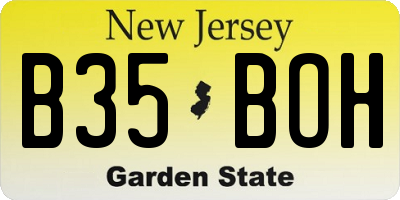 NJ license plate B35BOH