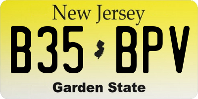 NJ license plate B35BPV