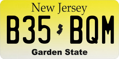 NJ license plate B35BQM