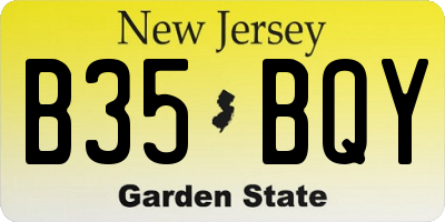 NJ license plate B35BQY
