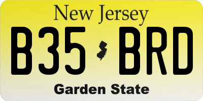 NJ license plate B35BRD