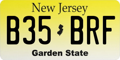 NJ license plate B35BRF