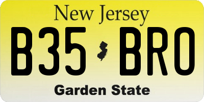 NJ license plate B35BRO