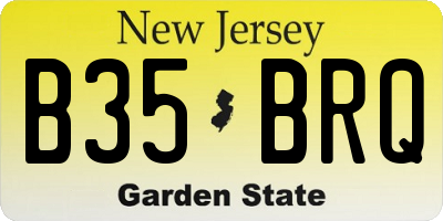 NJ license plate B35BRQ