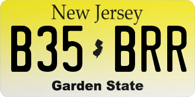NJ license plate B35BRR