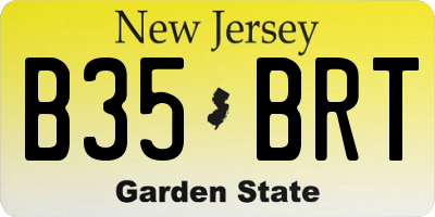 NJ license plate B35BRT