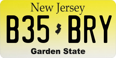 NJ license plate B35BRY