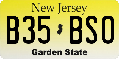 NJ license plate B35BSO