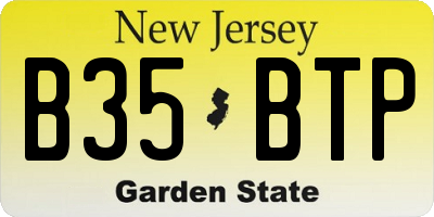 NJ license plate B35BTP